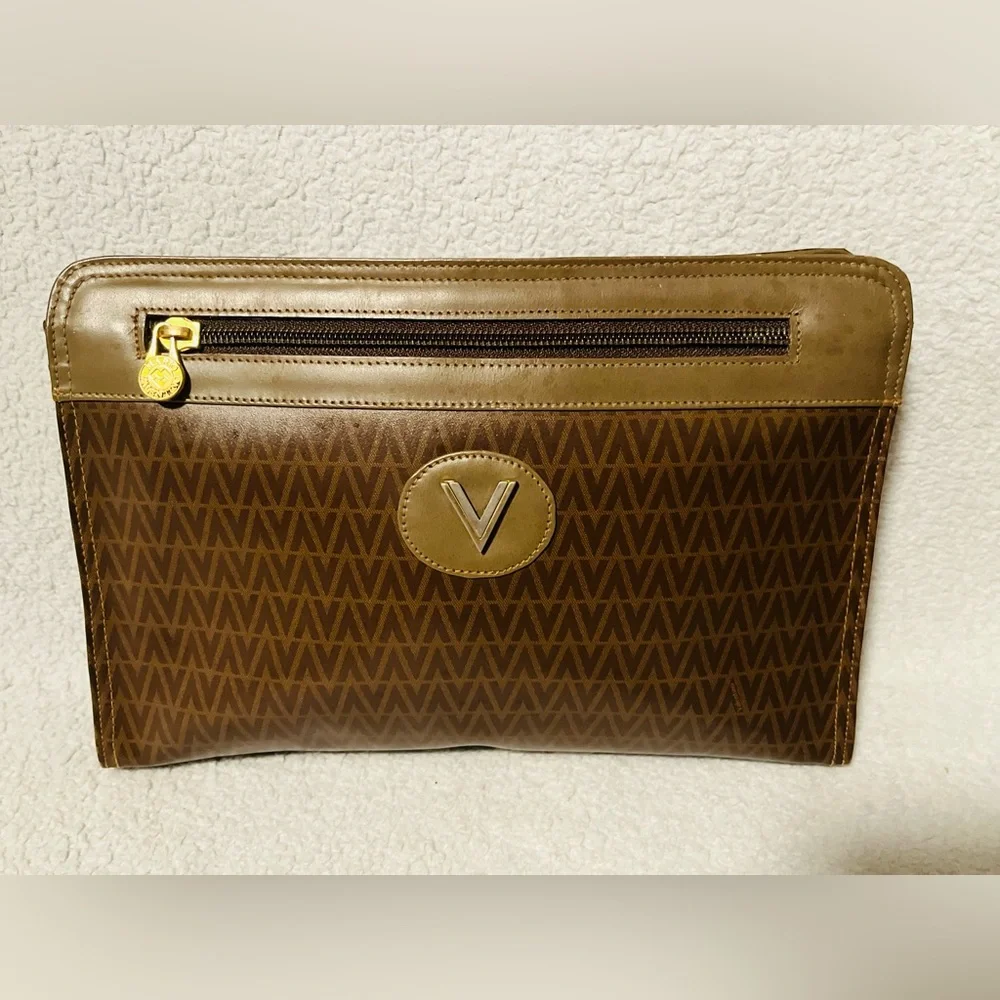 Mario Valentino Monogram Brown Clutch - Picture 11 of 11